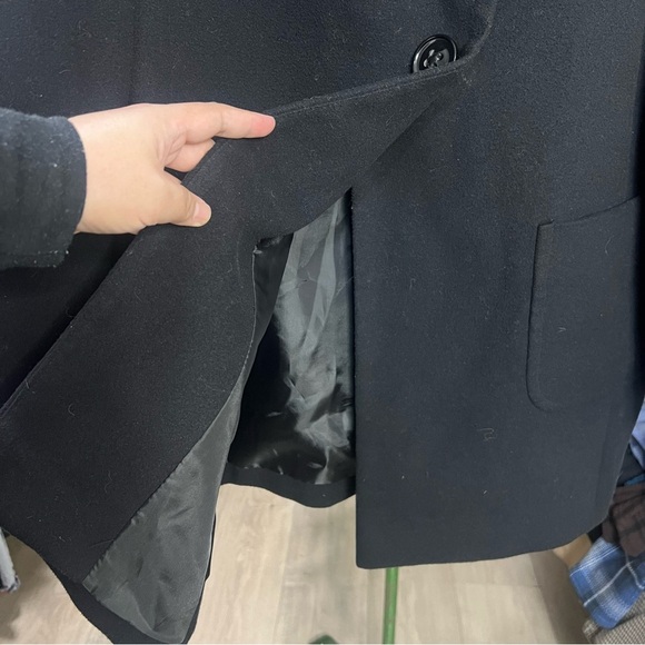 CLEO Plus Size Chic Black Women's Coat Buttoned Front Baggy Jacket Wide Pockets - Picture 6 of 8